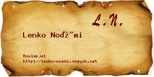 Lenko Noémi névjegykártya
